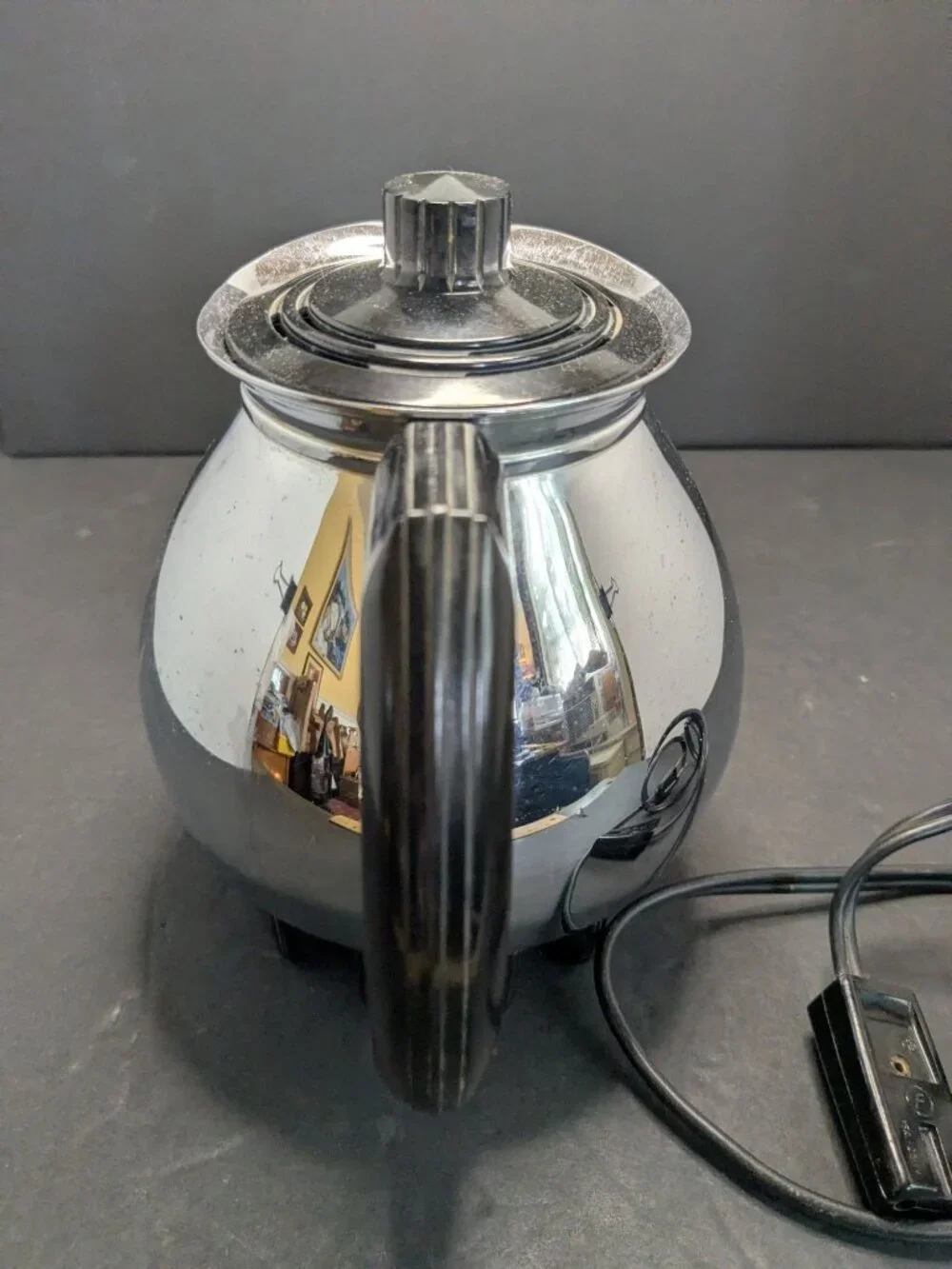 Vtg. Sunbeam Coffeemaster C30-A Electric Vacuum Coffee Pot Base Art Deco Chrome